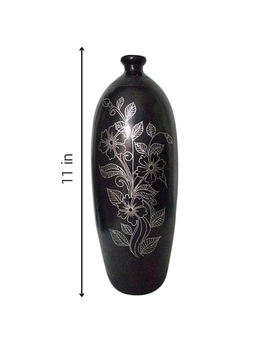 Handmade Clay Flower Vase for Home,Office Decor and Gifting 11 Inches - ArtyCraftz.com