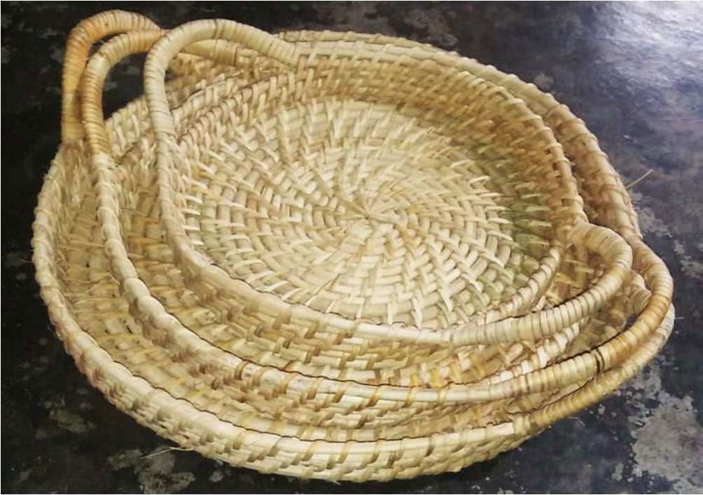 Handmade Designer Cane tray Set of 3 Tray - ArtyCraftz.com