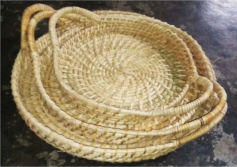 Handmade Designer Cane tray Set of 3 Tray - ArtyCraftz.com