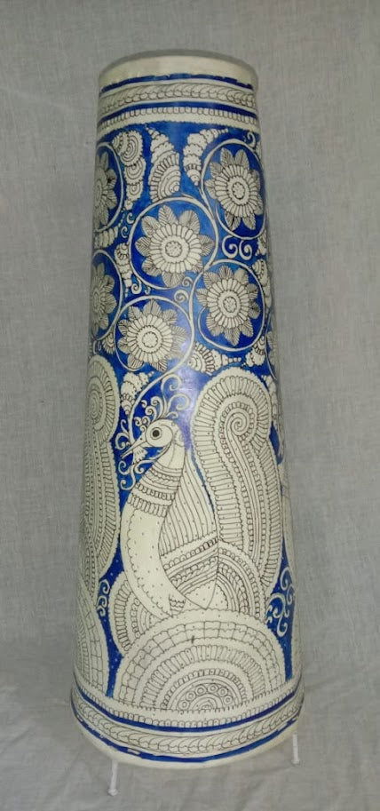 Handmade Hand Painted Leather Lamp Multi Color 25 Inches - ArtyCraftz.com