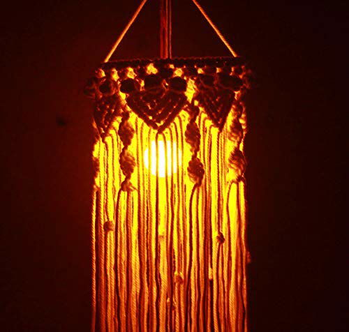 Handmade Ivory Colour Rose Modern Macrame Lantern Light Pendant Lamp Chandelier - ArtyCraftz.com