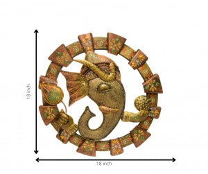 Handmade Laddu Ganesh wall hanging Round Frame for Home Decor and Gifting - ArtyCraftz.com