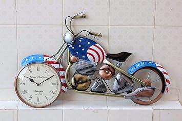 Handmade Metal Bike Wall Clock for Home Decor and Gifting
