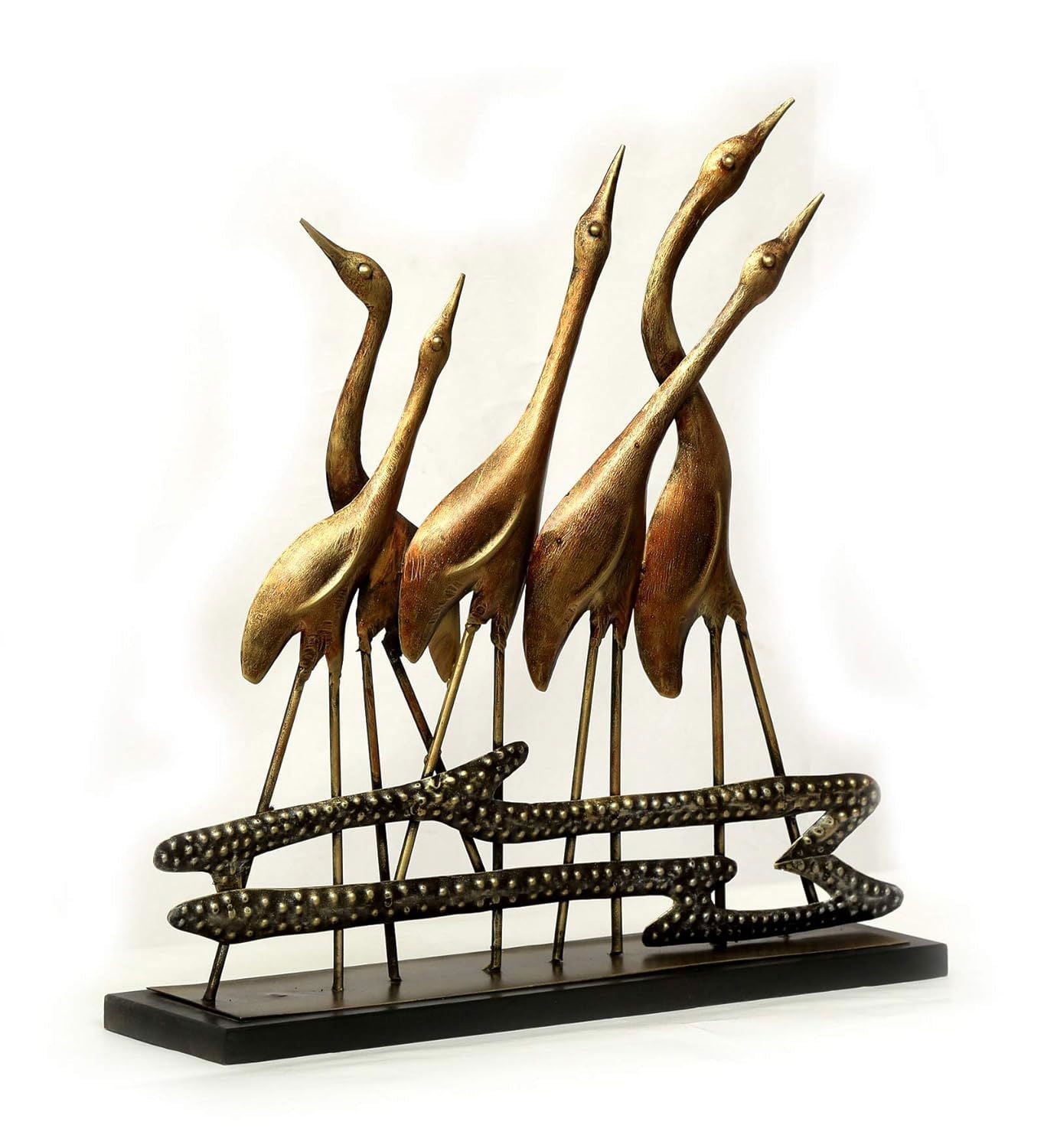 Handmade Metal & MDF Flamingo Set Figurine Gifting Table Decor Showpiece - ArtyCraftz.com