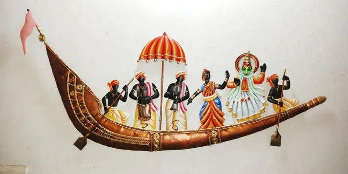 Handmade Metal Onam Boat Wall Art-ArtyCraftz.com