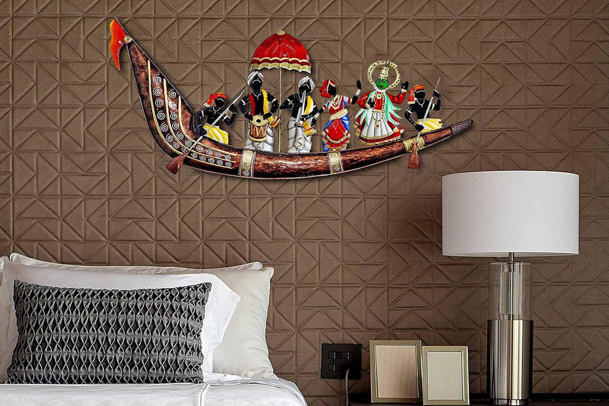 Handmade Metal Onam Boat Wall Art-ArtyCraftz.com