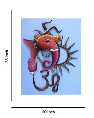 Handmade Metal Swastik Om Ganesha Sun