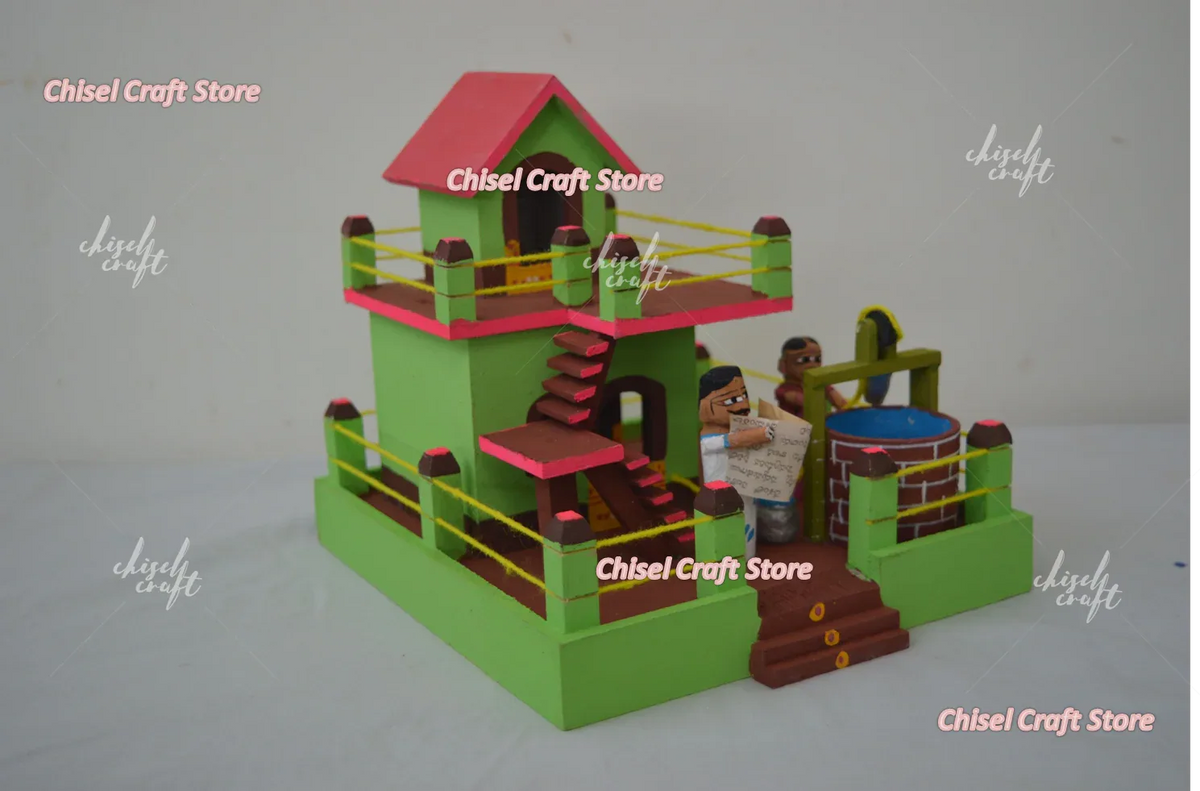 Handmade Wooden Duplex House - ArtyCraftz.com