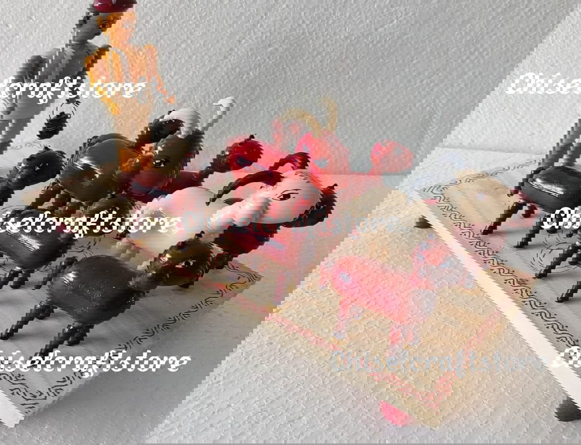 Handmade Wooden Etikoppaka Shepherd Set - ArtyCraftz.com