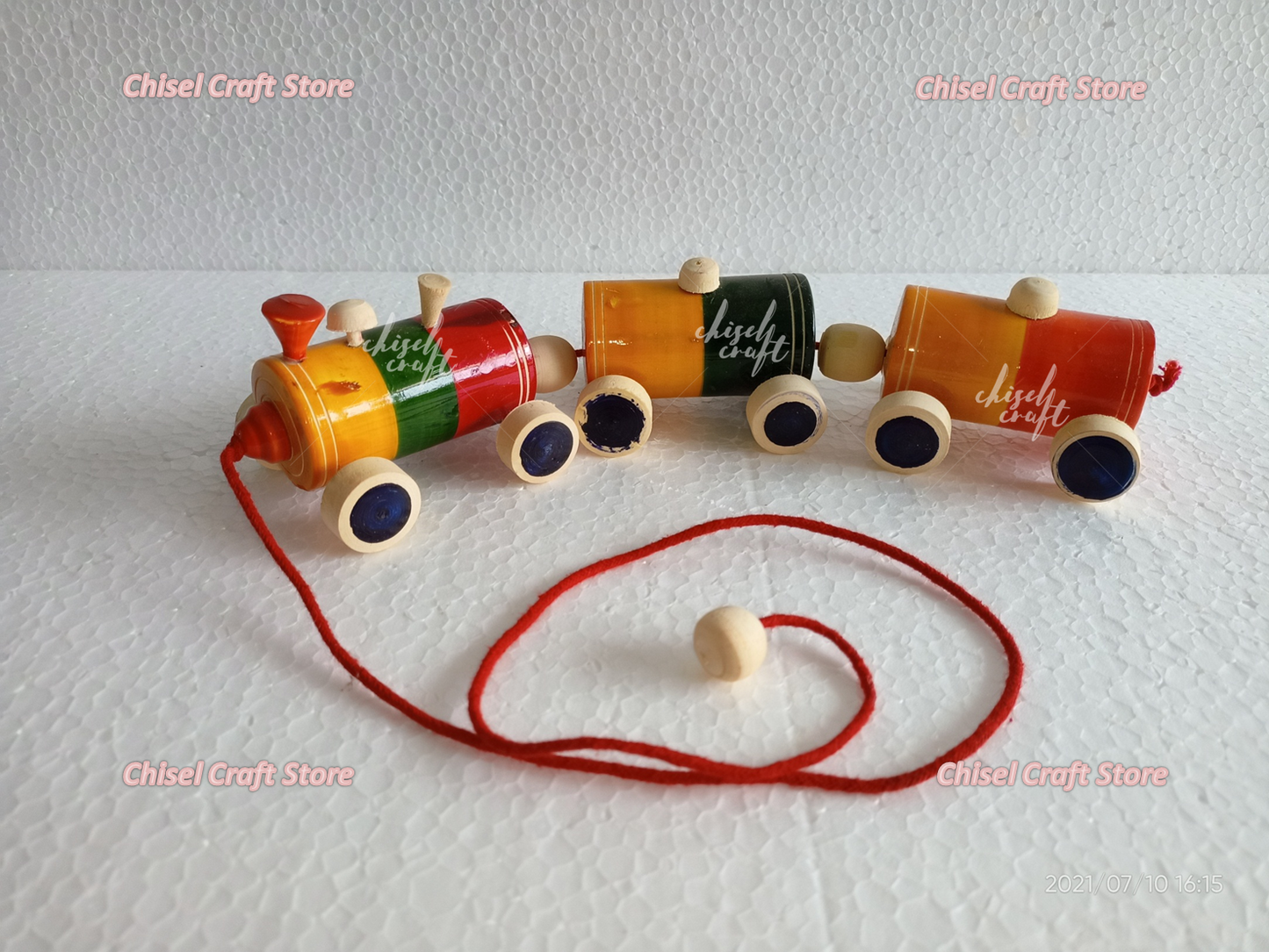 Handmade Wooden Etikoppaka Train Toy - ArtyCraftz.com