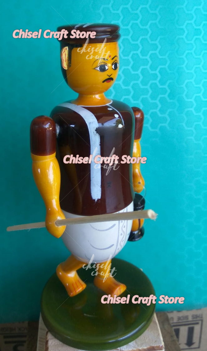 Handmade Wooden Etikoppaka Village Farmer - ArtyCraftz.com