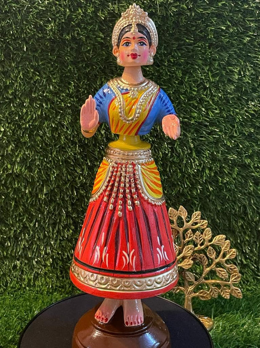 Handmade Wooden Kondapalli Dancing Doll, Butta Bomma Showpiece - ArtyCraftz.com