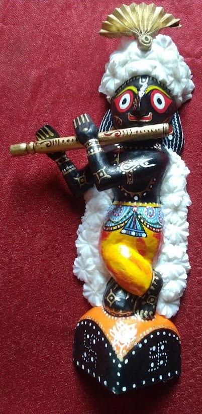 Handmade Wooden Krishna Natungram Wooden Craving - ArtyCraftz.com