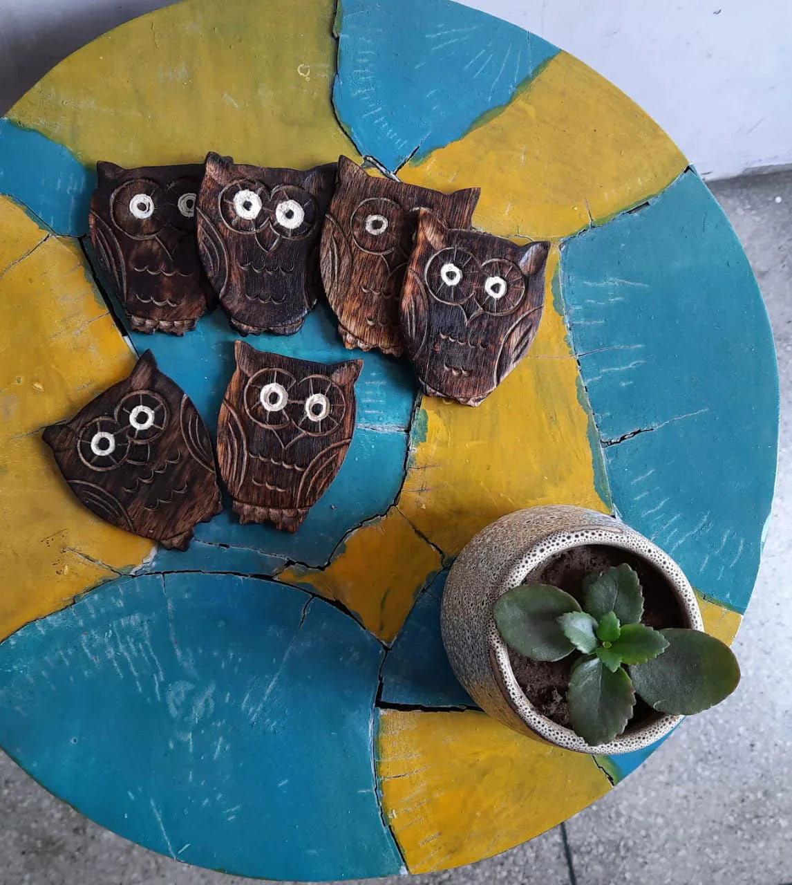 Handmade Wooden Owl Coaster for Kitchen Accessories - ArtyCraftz.com