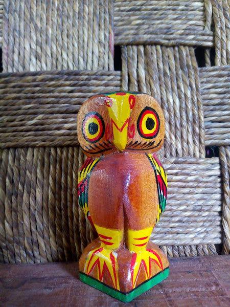 Handmade Wooden Owl for Home Decor 4 inches - ArtyCraftz.com