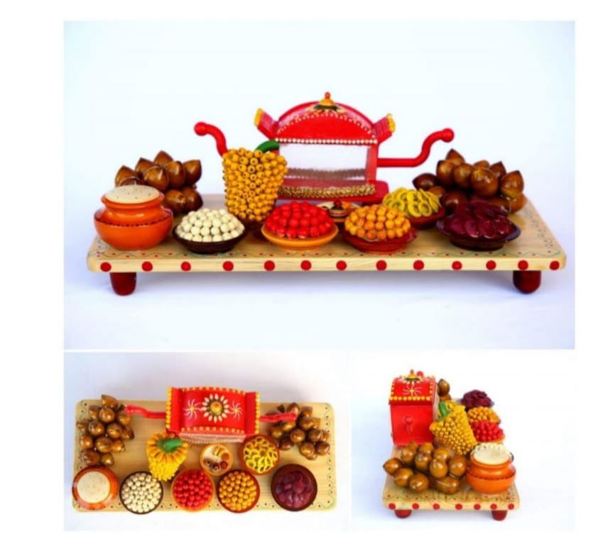 Handmade Wooden Saari Set for Home Decor and Gifting - ArtyCraftz.com