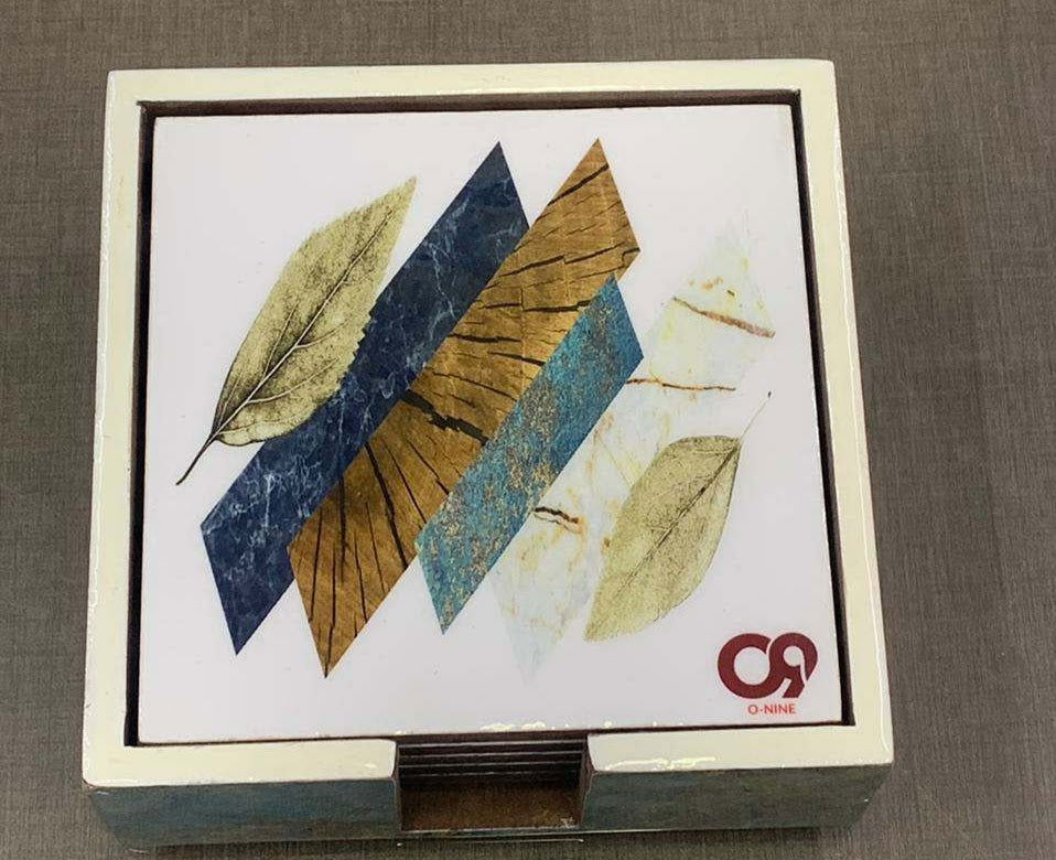 Handmade Wooden Square Coaster Set of 6 Pieces - ArtyCraftz.com