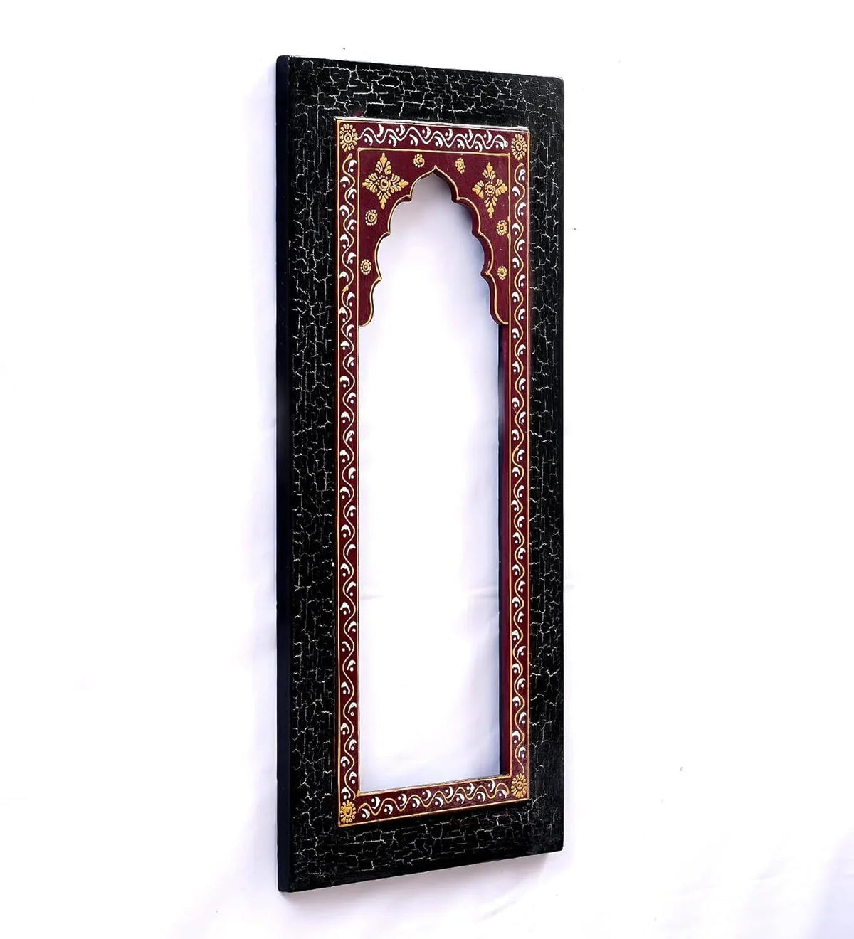 Handpainted Rectangle Wall Hanging Black Colour Jharokha Frame