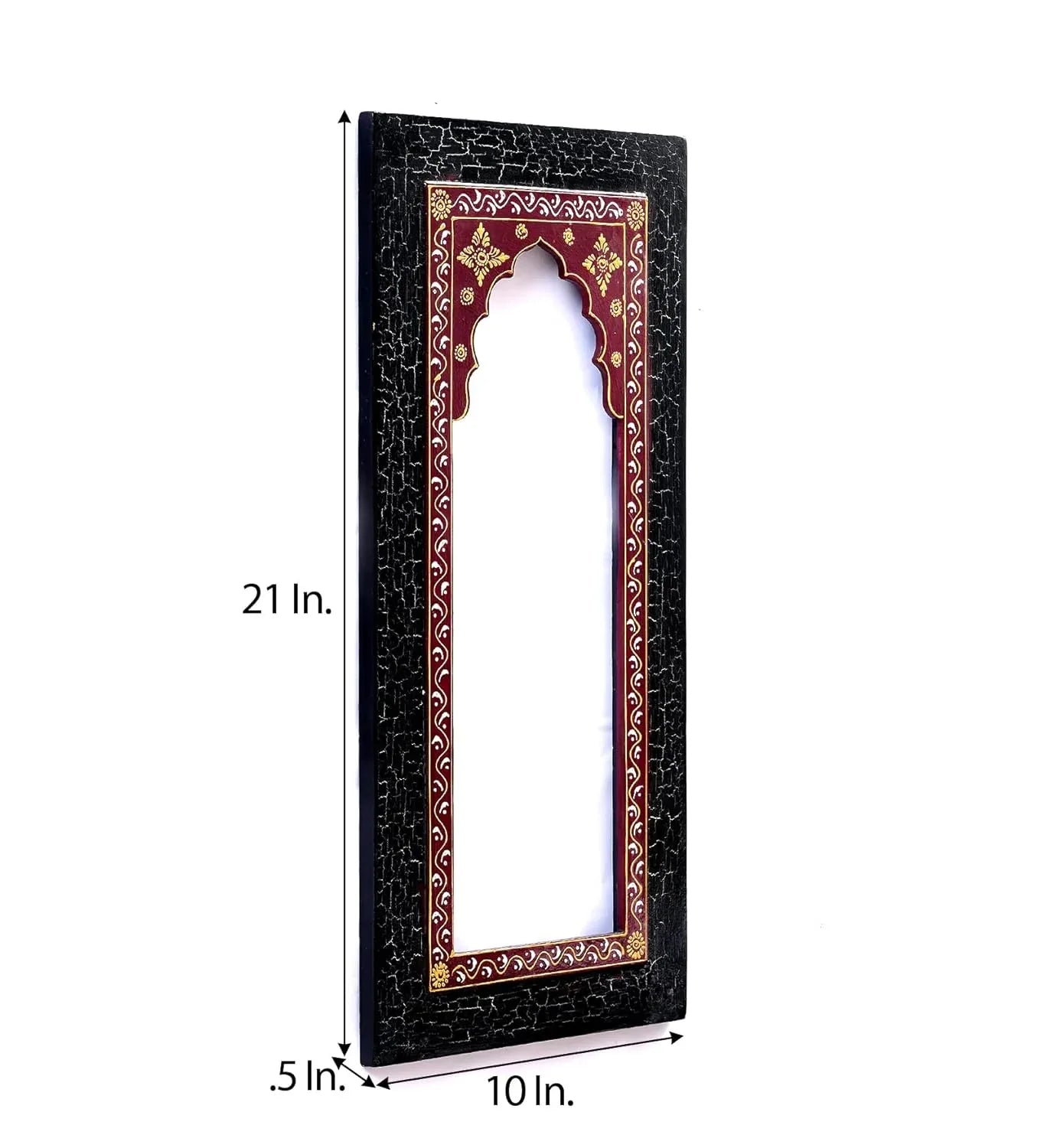 Handpainted Rectangle Wall Hanging Black Colour Jharokha Frame