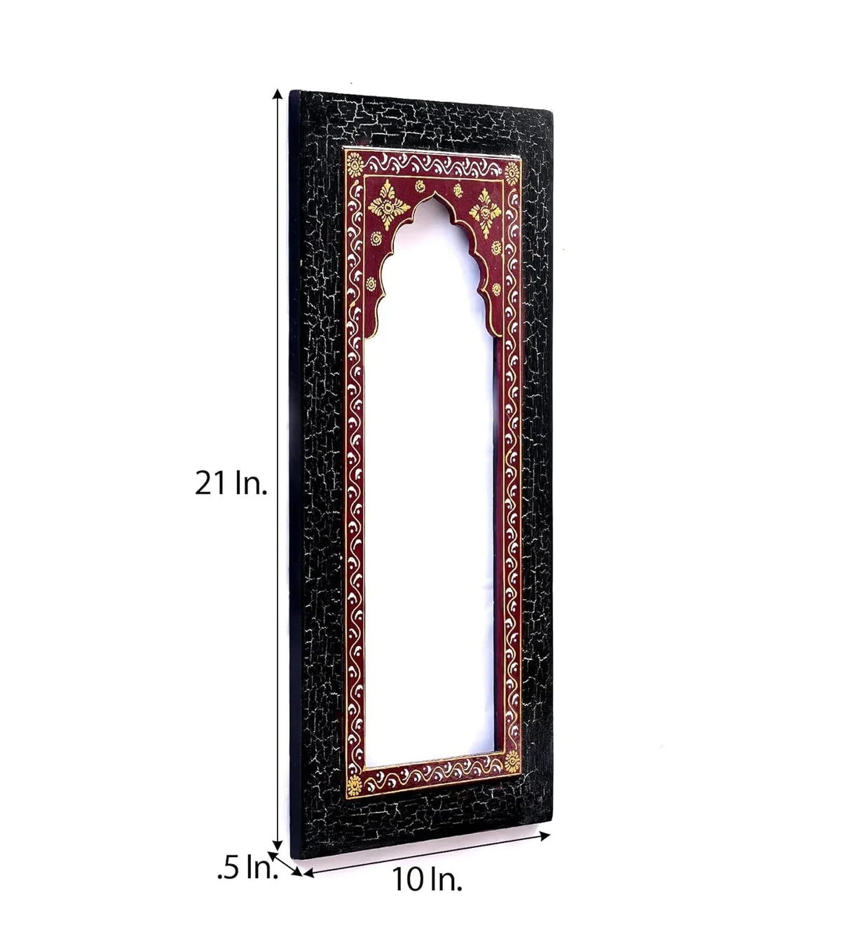 Handpainted Rectangle Wall Hanging Black Colour Jharokha Frame