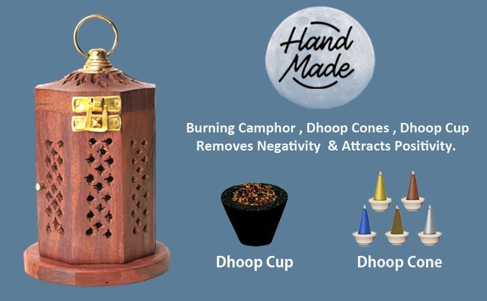 Hanging Wooden Sambrani Dhoop Incense Stick Holder Pooja - ArtyCraftz.com