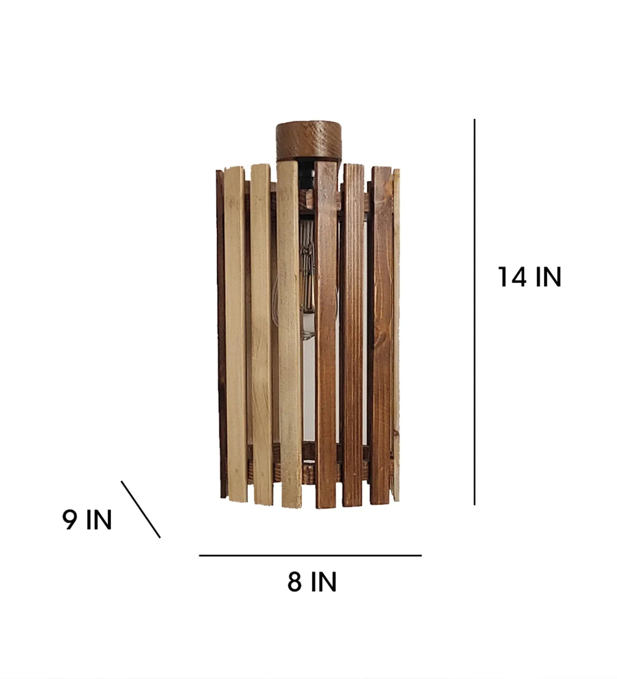 Hexa Brown Wooden Wall Lamp