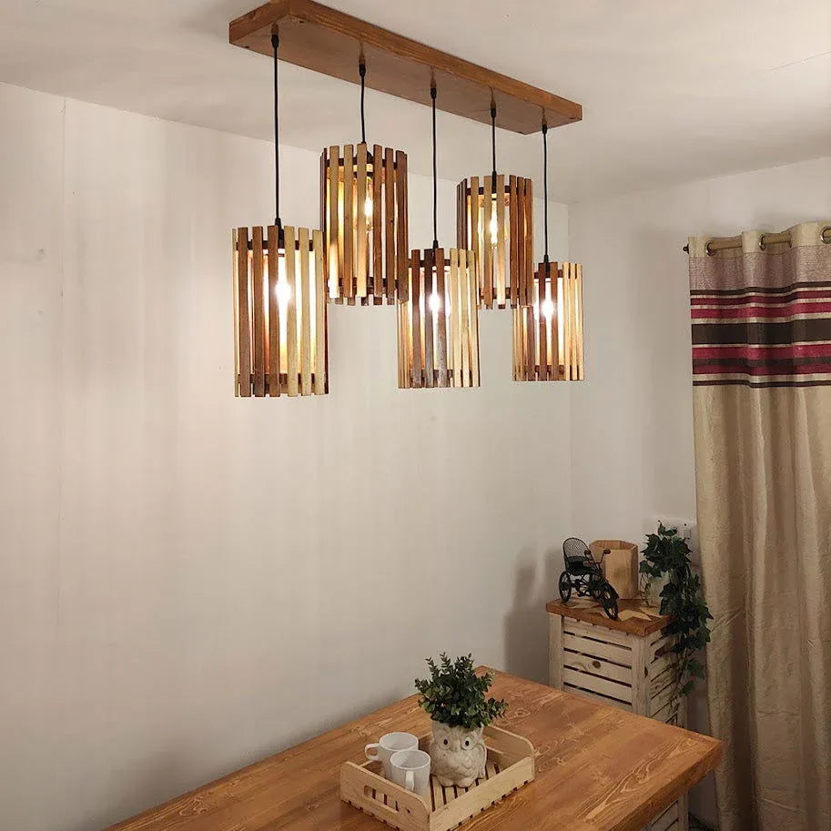 Hexa Brown 5 Series Hanging Lamp - ArtyCraftz.com
