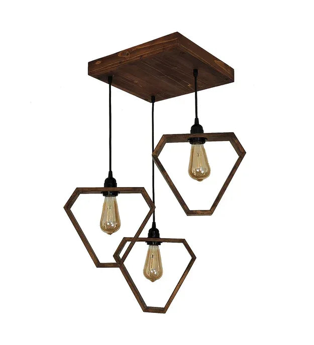 Ceiling Wooden Cluster Hanging Lamp