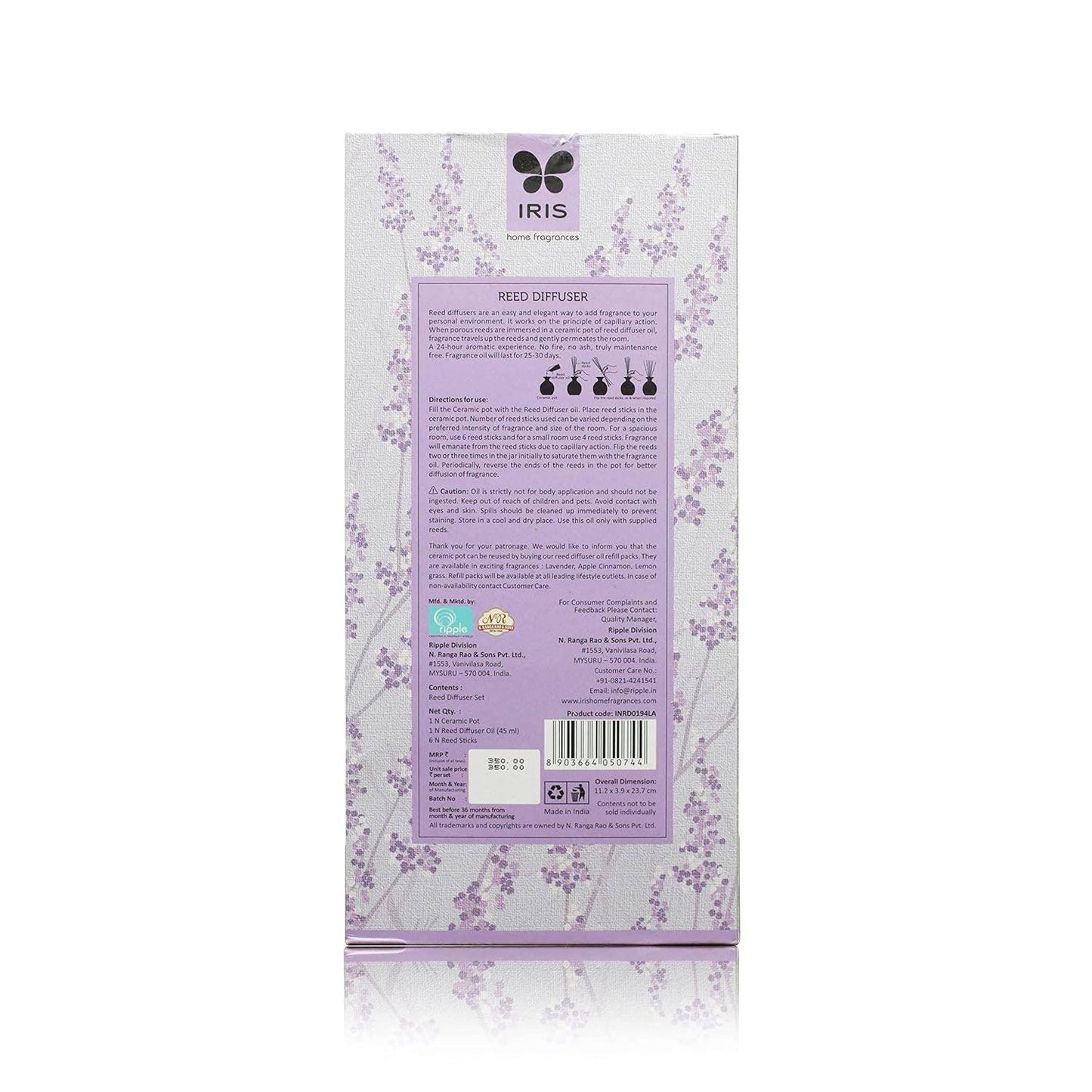 IRIS Lavender Reed Diffuser - Real Purple color
