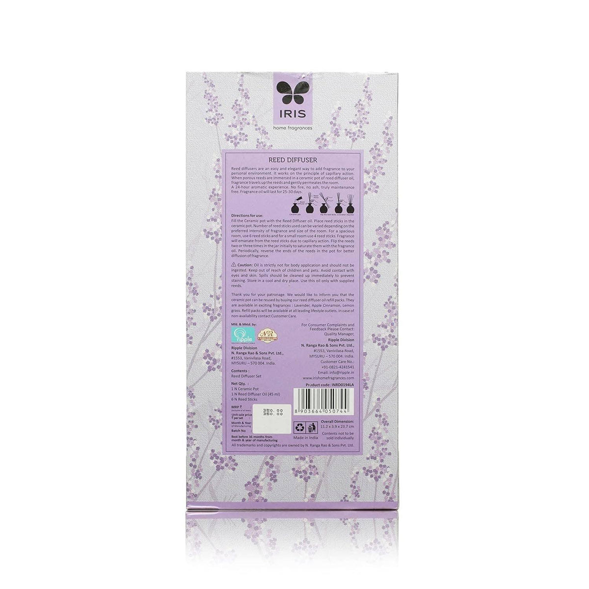 IRIS Lavender Reed Diffuser - Real Purple color