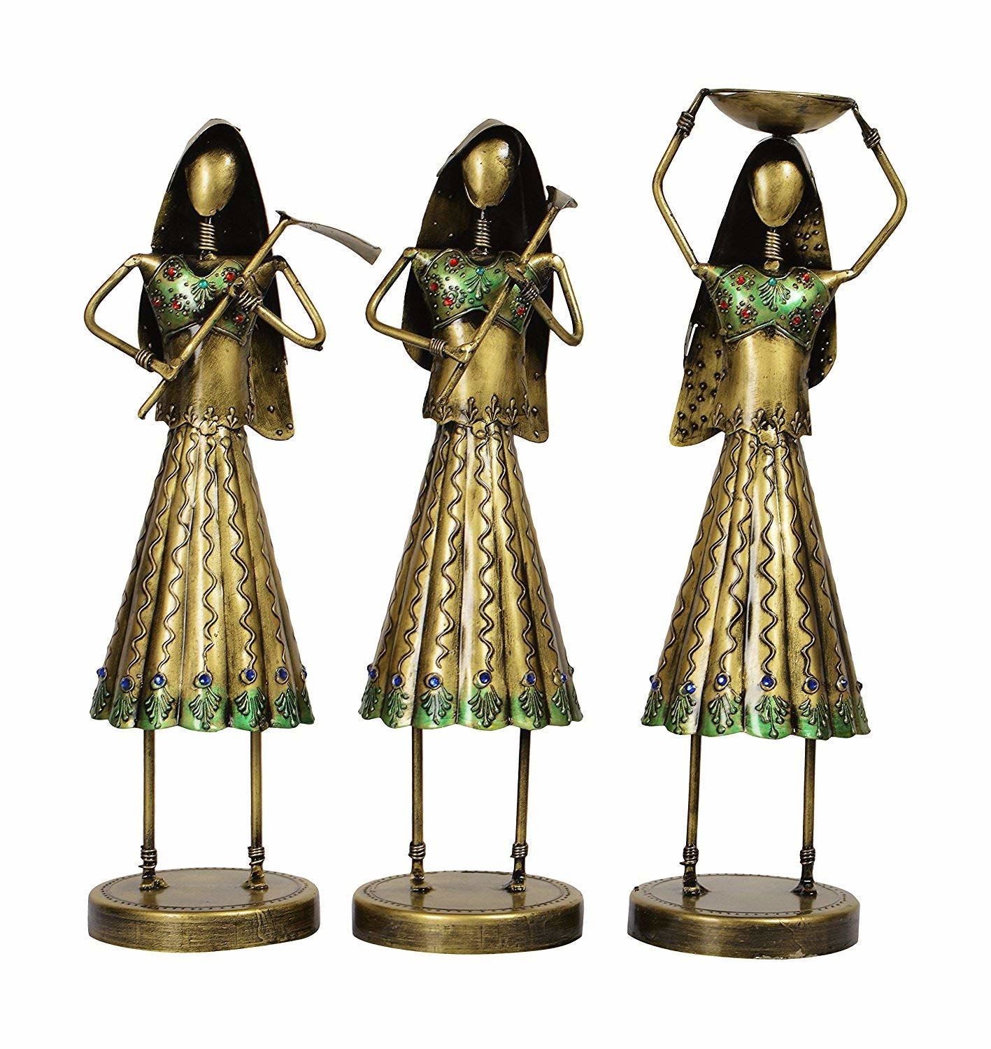 IRON Indian Village Working FARMER Ladies Figurines - ArtyCraftz.com