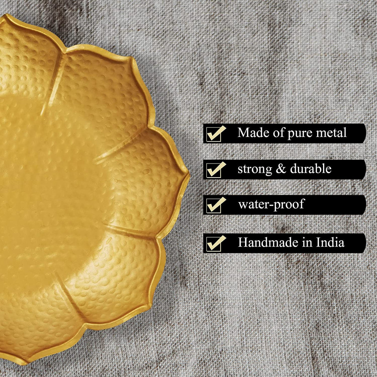 Iron Lotus Shaped Urli Bowl with Specifications