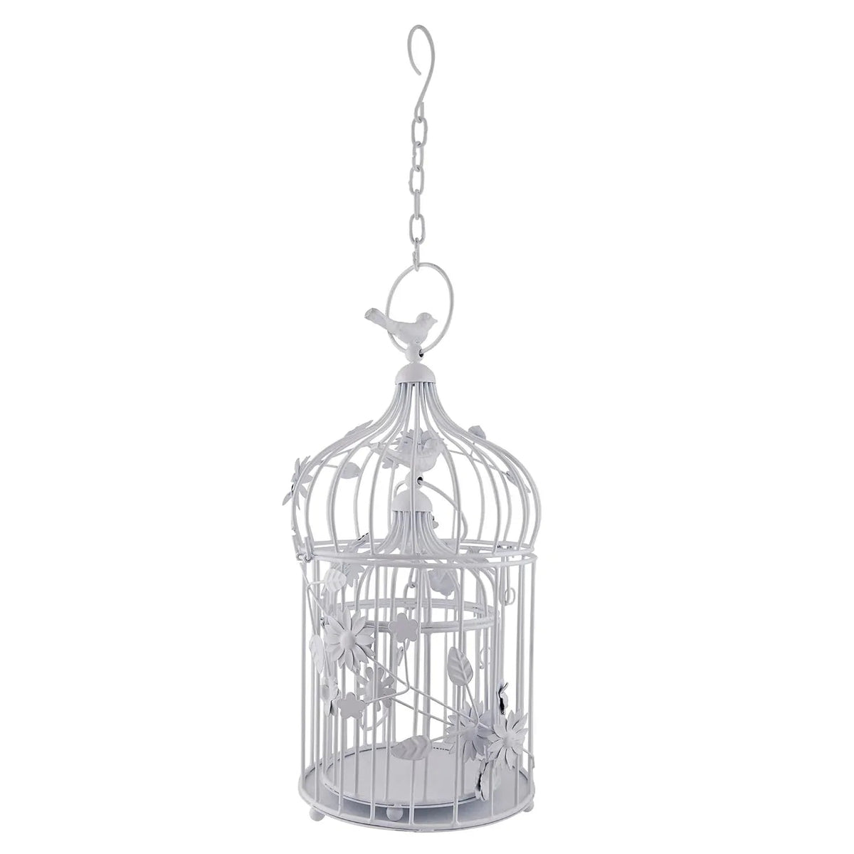 Iron Bird Cage White Color Candle Holder-ArtyCraftz.com