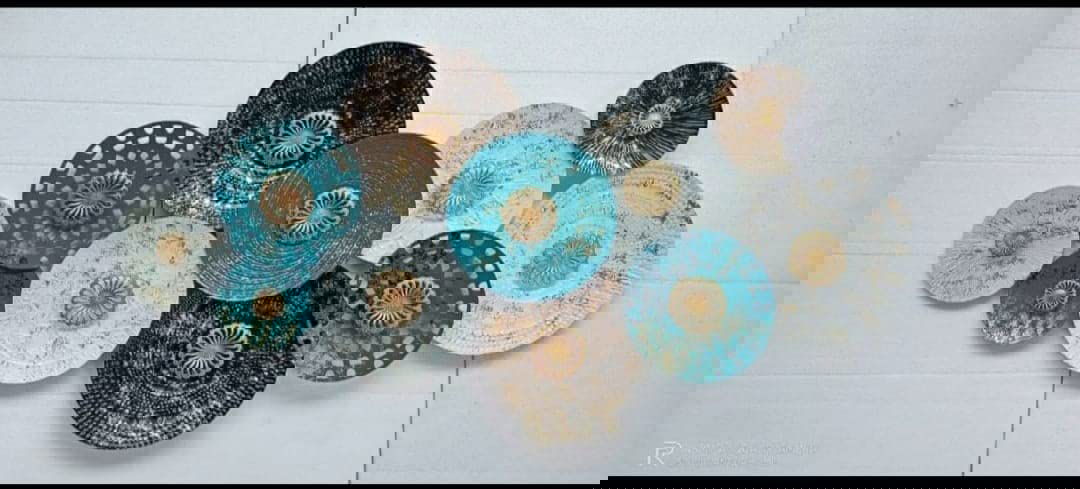 Iron Black & Golden Circular Design Wall Hanging - ArtyCraftz.com