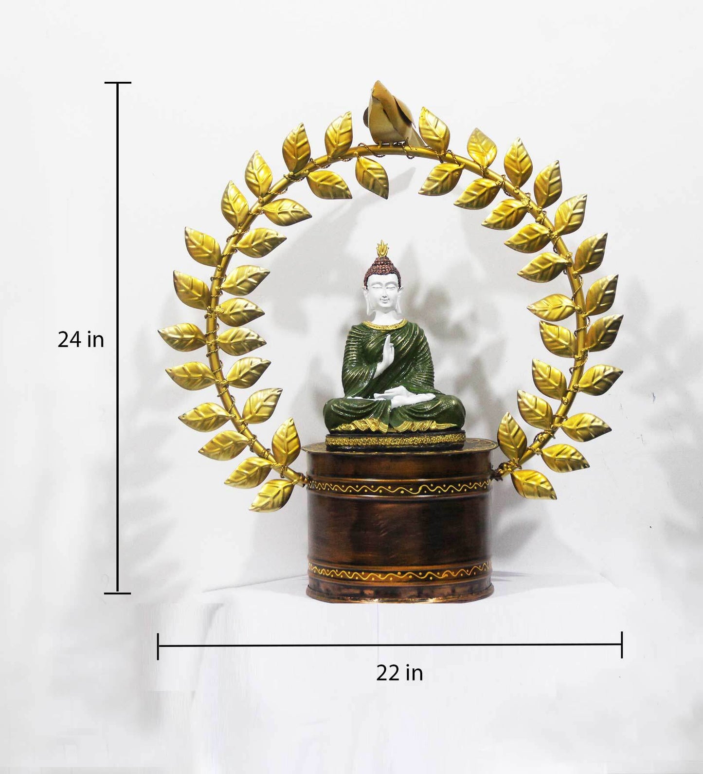 Iron Enchanting Buddha with Leaves String Idol-ArtyCraftz