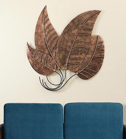 Iron Luka Leaf Wall Decor Hanging Sculpture Home Living Room Decor (38 x 40 inches) - ArtyCraftz.com