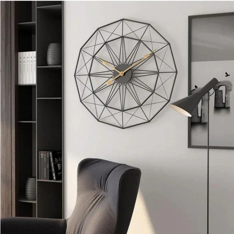 Iron Metal Polygon Geometric Wall Clock - ArtyCraftz.com
