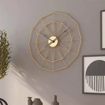 Iron Metal Polygon Geometric Wall Clock - ArtyCraftz.com