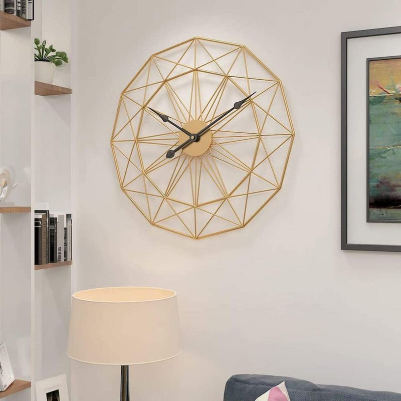Iron Metal Polygon Geometric Wall Clock - ArtyCraftz.com