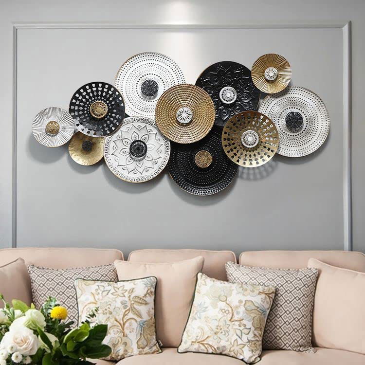 Iron Multicolor Round Plated Wall Hanging - ArtyCraftz.com