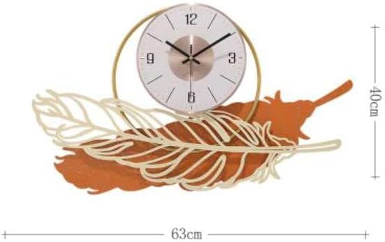 Iron Orange Leaf with Golden Circle Wall Clock-ArtyCraftz.com