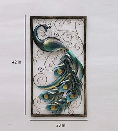 Iron Peacock Frame Wall Art - ArtyCraftz.com