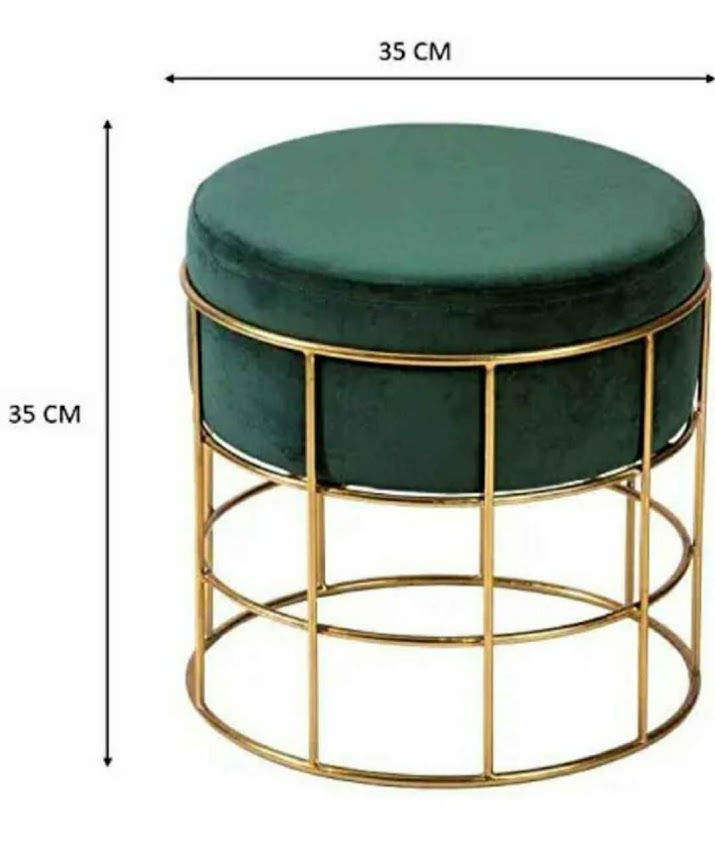 Iron Pouffes and Ottomans Stool (Dark Green, 35x35x35 cm - ArtyCraftz.com