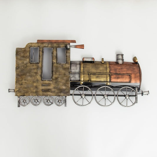 Iron Steam Locomotive Engine Wall Art with LED-ArtyCraftz.com