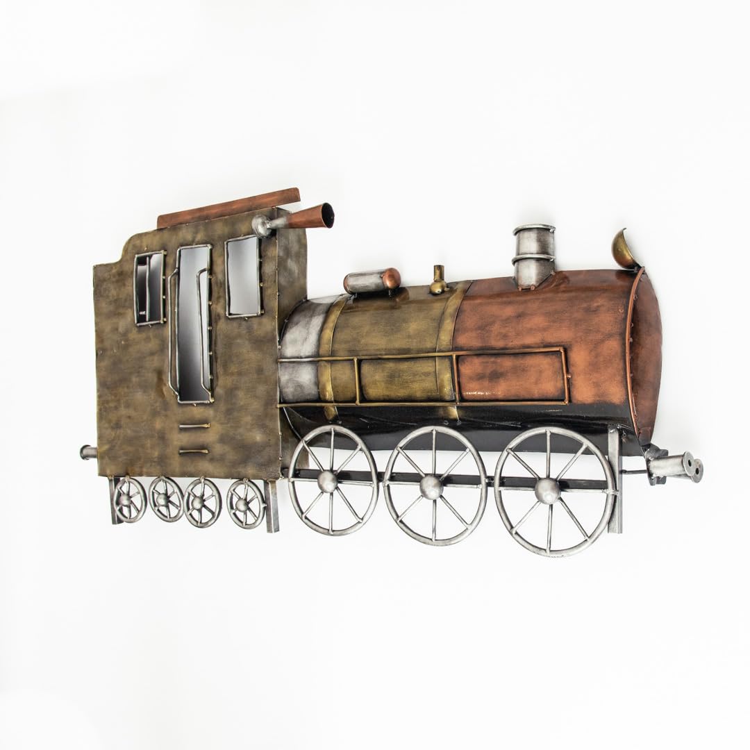Iron Steam Locomotive Engine Wall Art with LED-ArtyCraftz.com