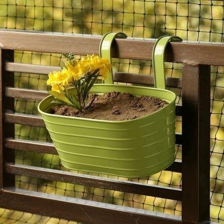 Metal Oval Railing Planter