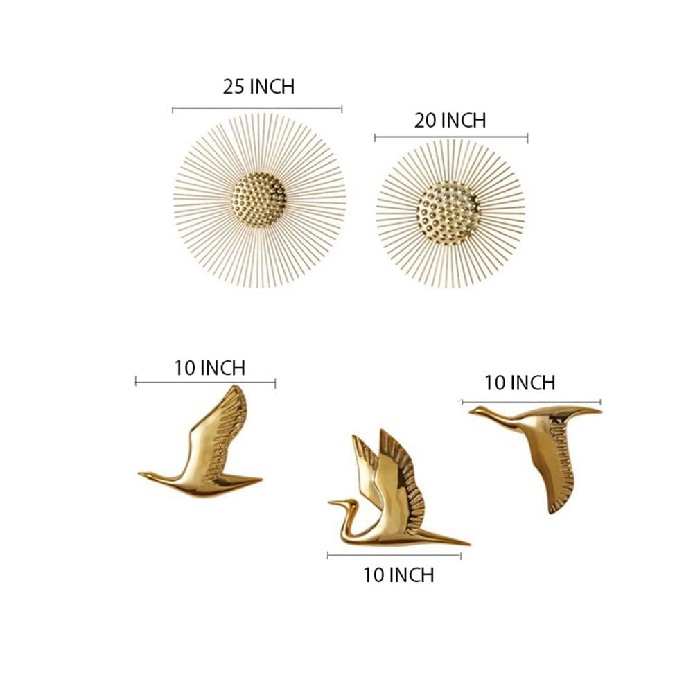 Iron and Aluminum casted Sun and birds wall Art - ArtyCraftz.com