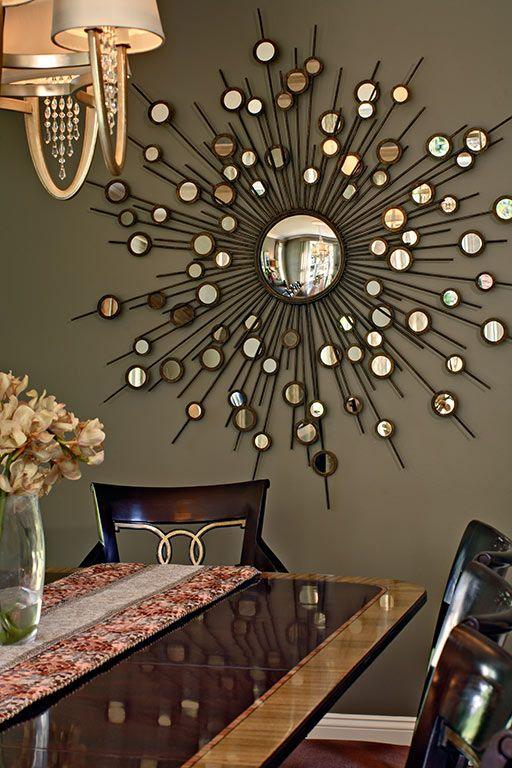 Iron and Mirror Sunburst Wall Art 32 Inches-ArtyCraftz.com