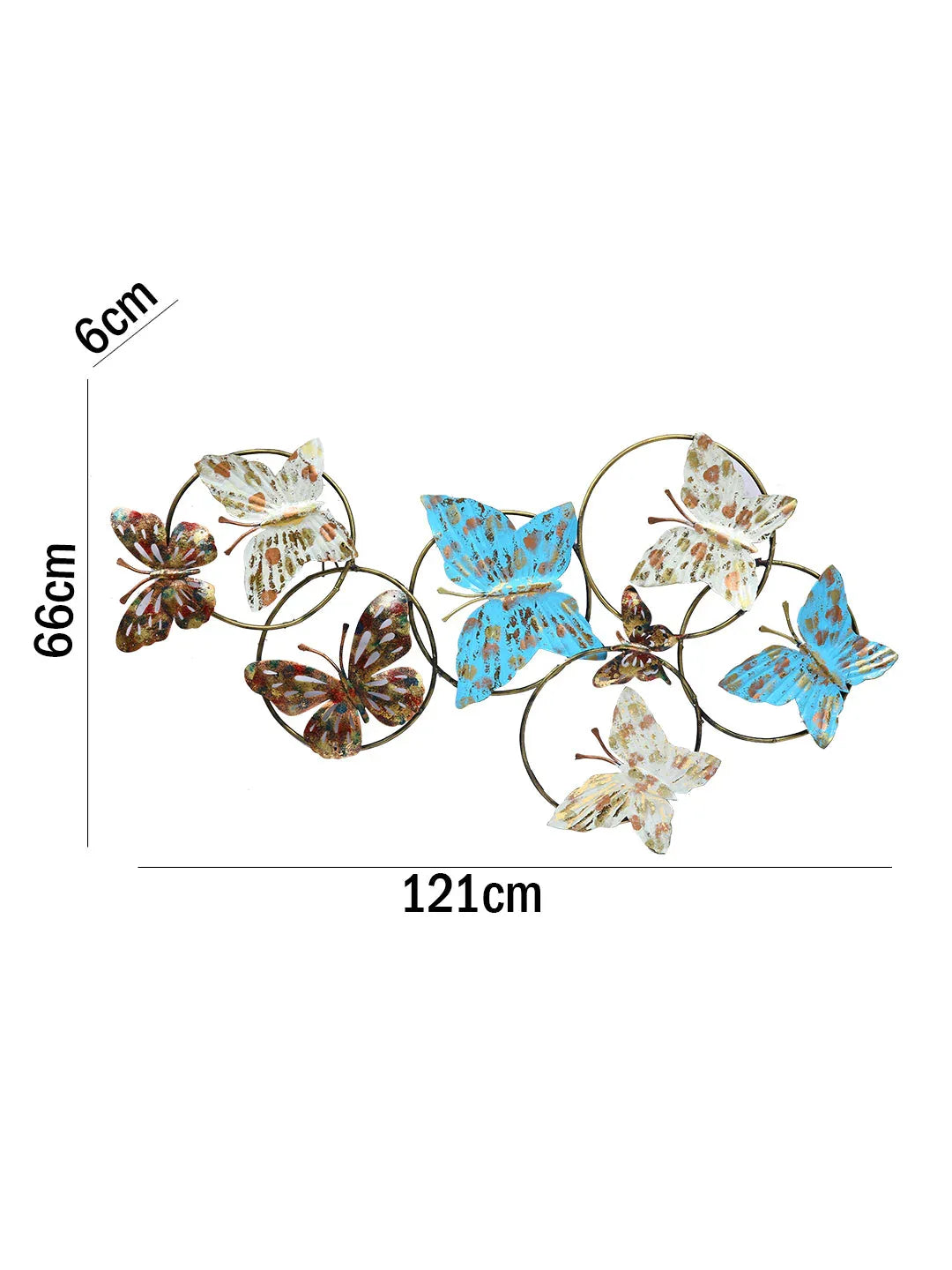 Pastel Coloured Butterfly Wall Art with Dimensions