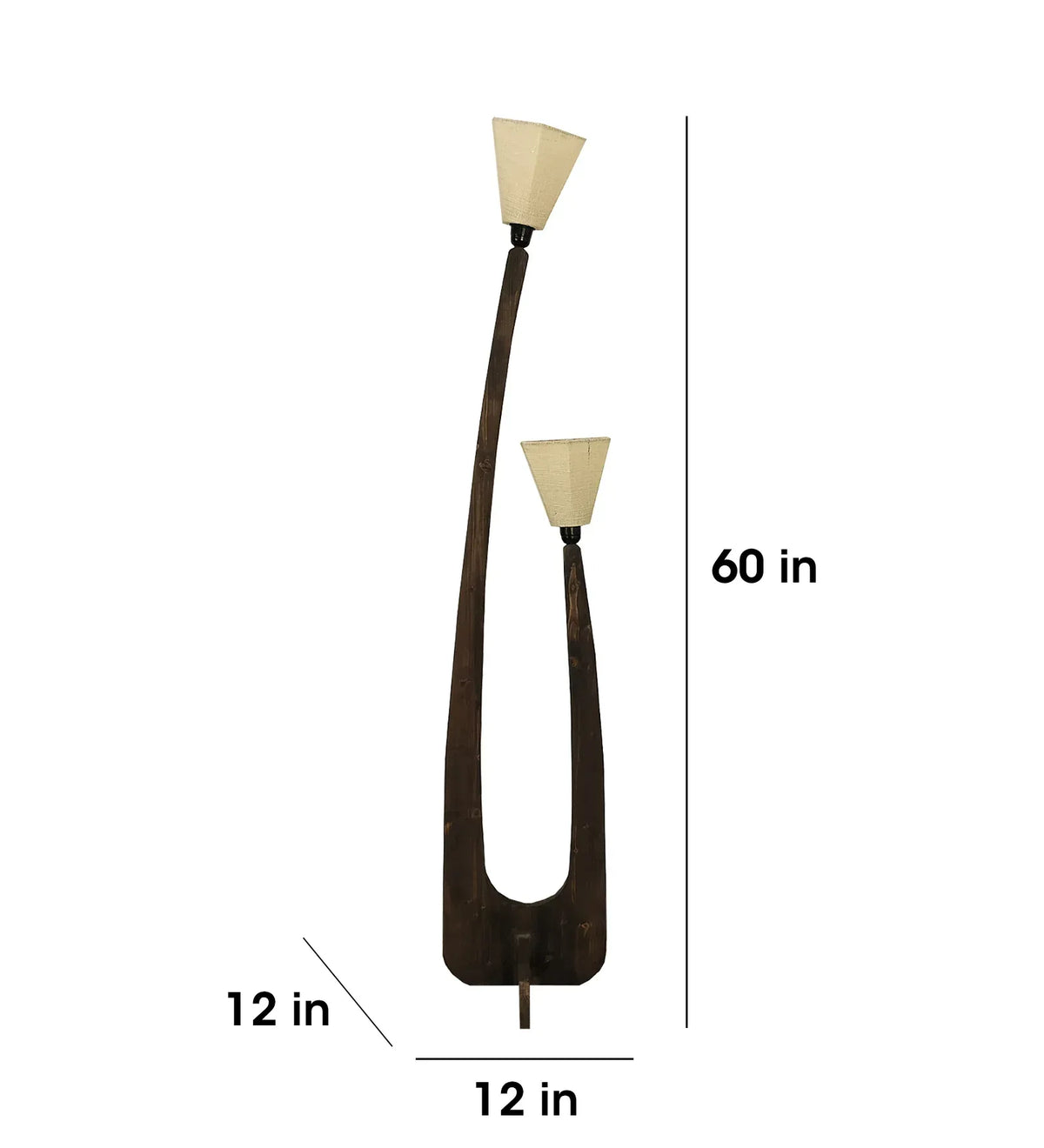 Jasper Wooden Floor Lamp with Brown Base and Beige Fabric Lampshade - ArtyCraftz.com